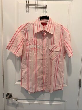 Liquid Street Riding Attitude Striped Short Sleeve
Button Down Shirt XL